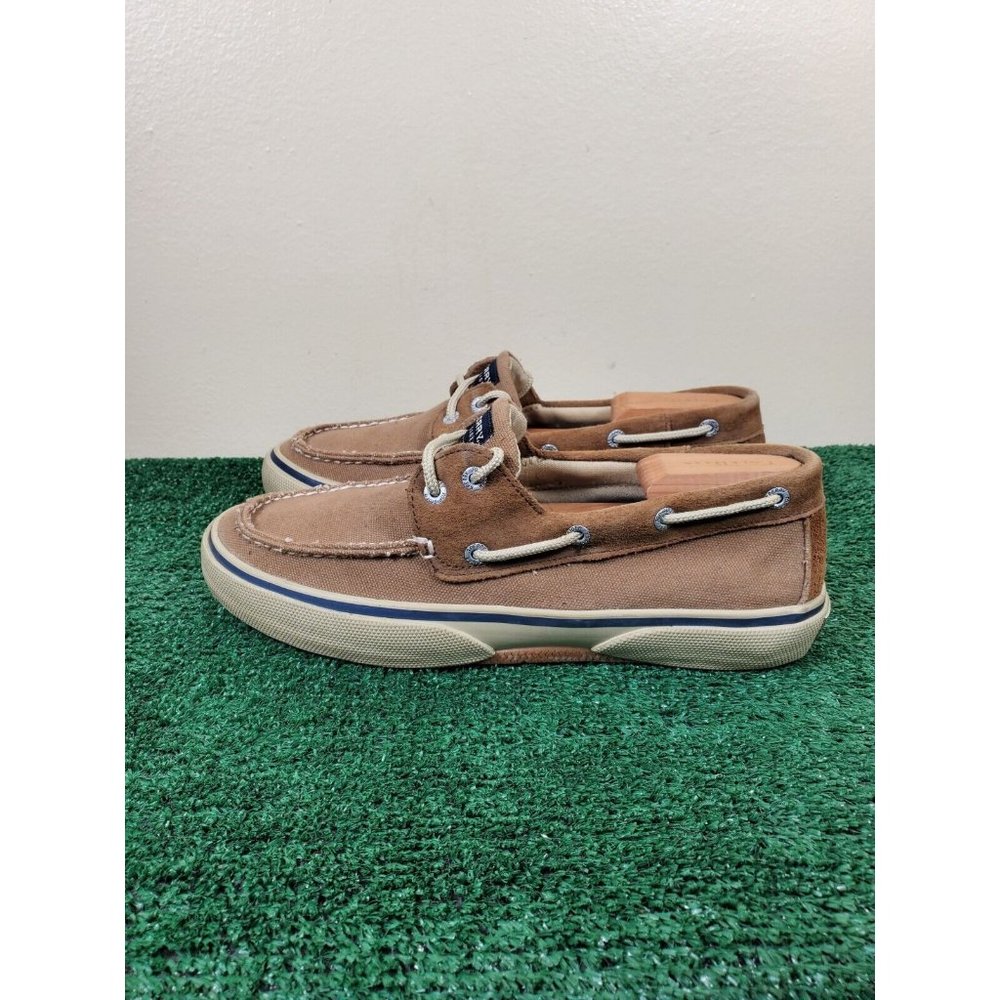 Sperry Top Sider Mens Size 9 Medium Brown 2-Eye Boot Canvas Lace Up Shoes